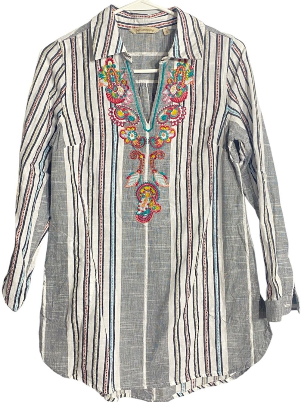 Soft Surroundings Multicolor Embroidered Tunic